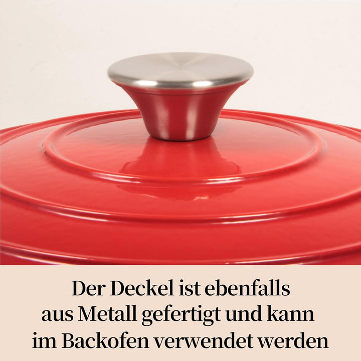 Nilpferd Gusseisen Topf 26cm Schmortopf Emaille Bräter mit Deckel Bratentopf brot backen Backofengee