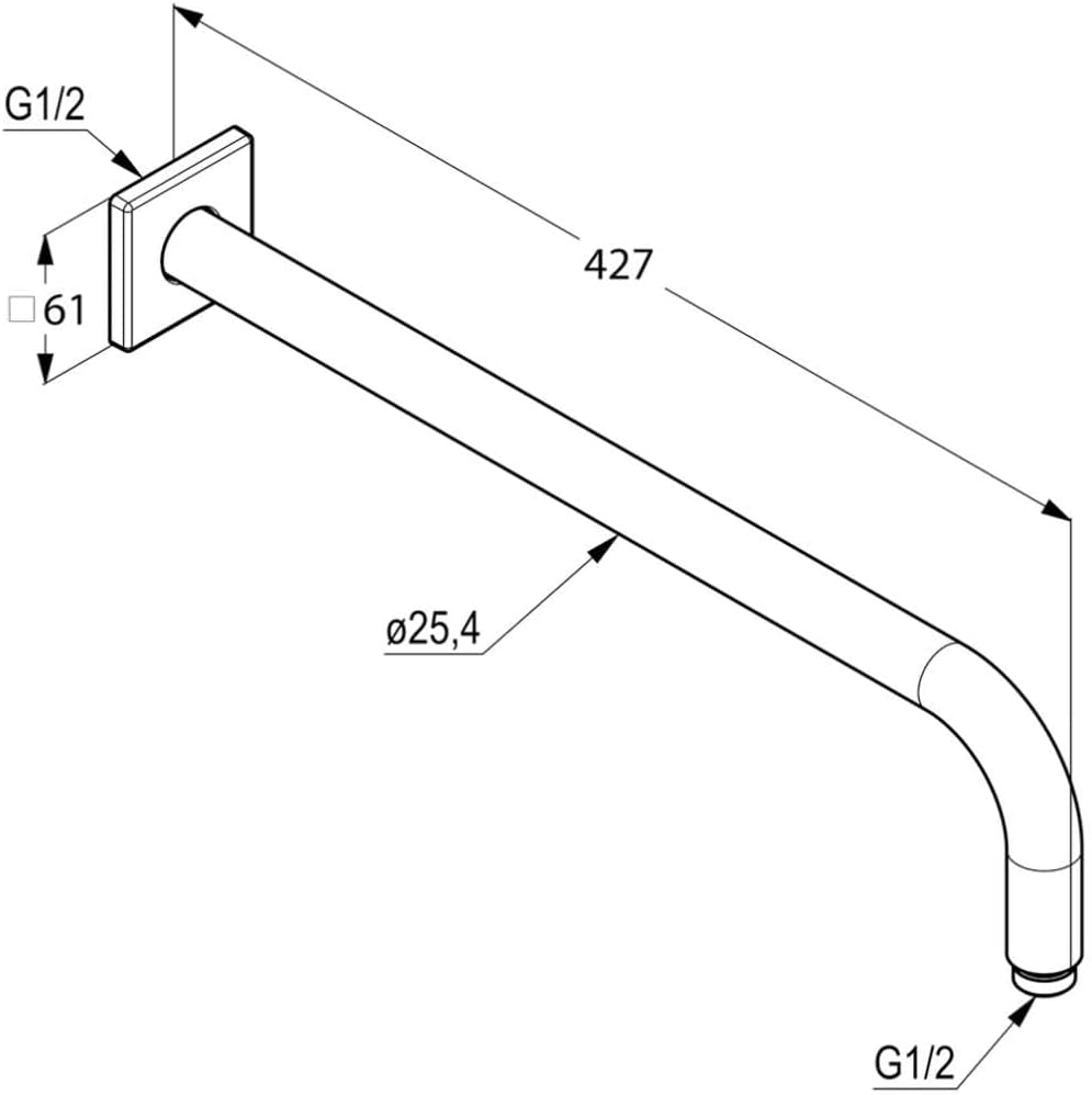 Kludi 6653405-00 A-QA 665340500 Brausearm, Chrom