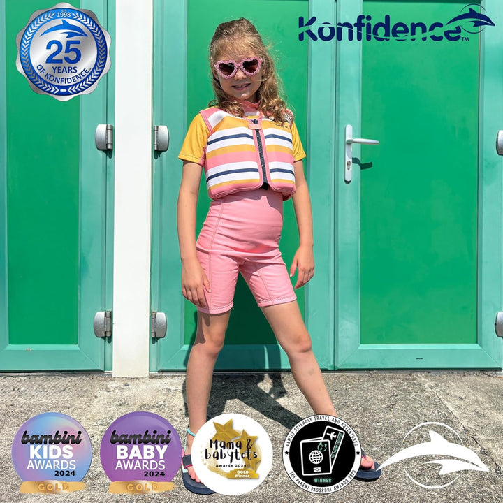 Konfidence Schwimmweste – Premium-Schwimmjacke mit abnehmbarem Sicherheitsgurt für Kinder | Einstell