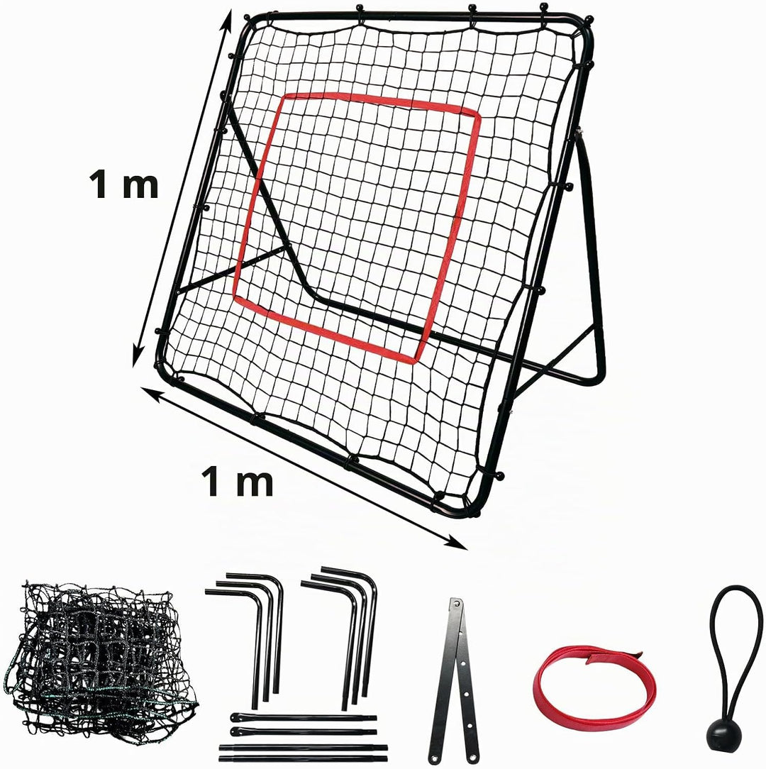 Rebounder Fussball Rückprallnetz Training Torwand - 100 x 100 cm Verstellbar Wetterfest - Fussball R