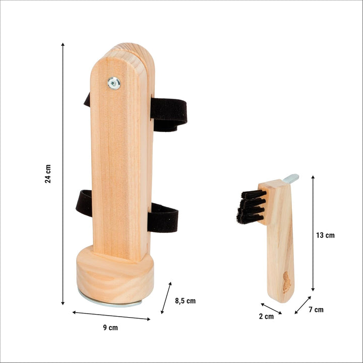 small Foot Putzhufe Set, realistisches Pferdepflege-Zubehör aus Holz, 2er-Set mit Hufeisen und Hufau