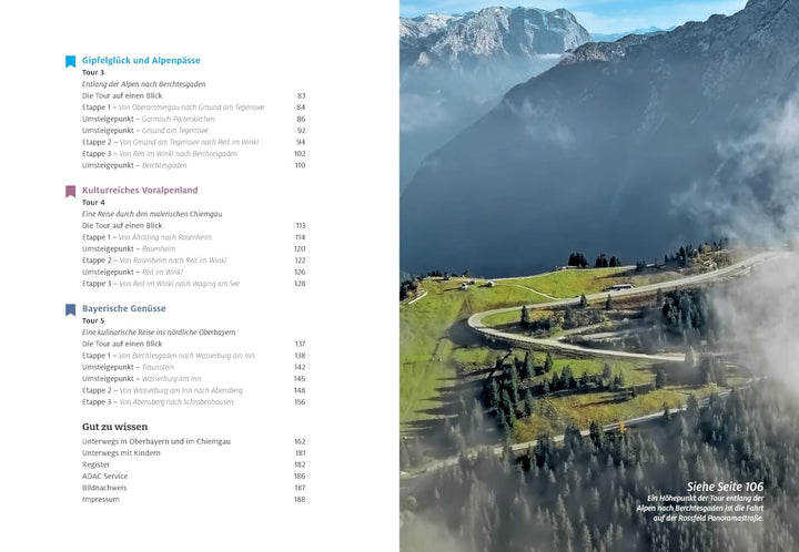 ADAC Roadtrips - Oberbayern mit Chiemgau: Traumurlaub ab dem ersten Kilometer - mit Planungskarte, T