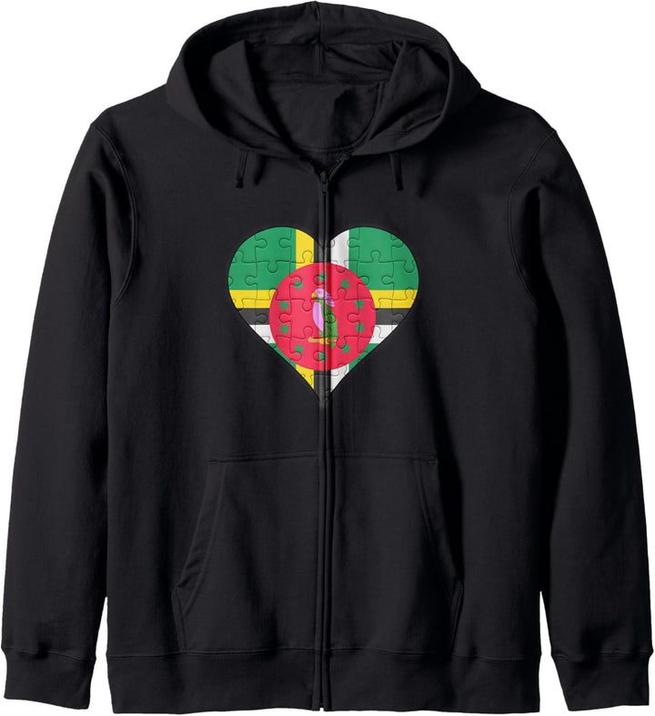 Dominica Dominikanische Flagge Herz Kapuzenjacke