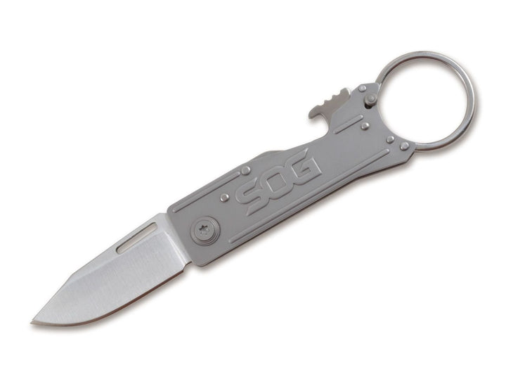 SOG Erwachsene KEYTRON-Satin, Straight Taschenmesser, Silber, One Size