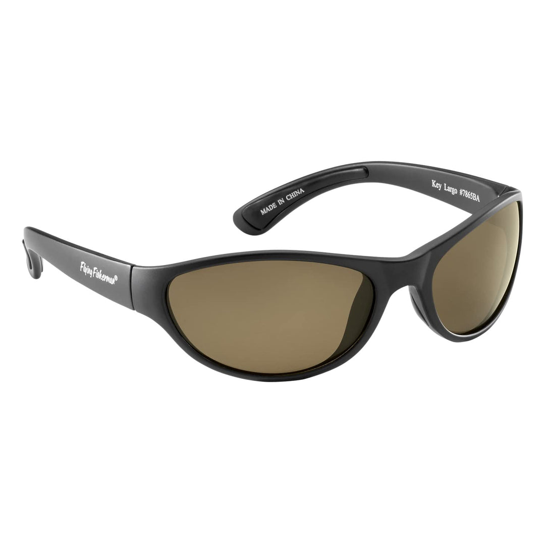Flying Fisherman Key Largo Polarisierte Sonnenbrille Mattschwarzer Rahmen/Bernsteinfarbene Gläser Be
