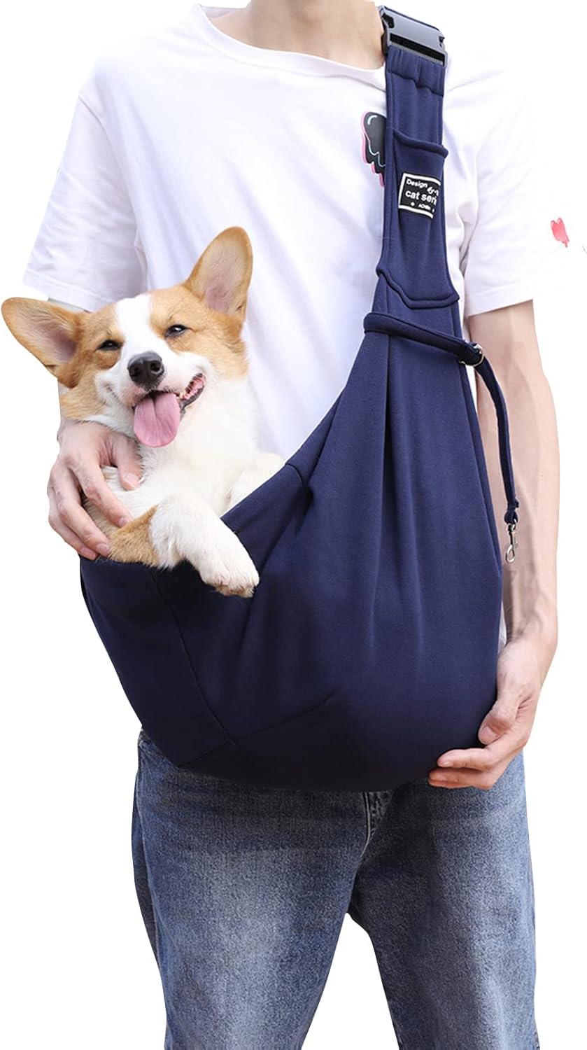 PETCUTE Hundetragetasche Bis 7.5 kg,Verstellbar Sicherer Tragegurt Transporttasche für Hunde mit Fro