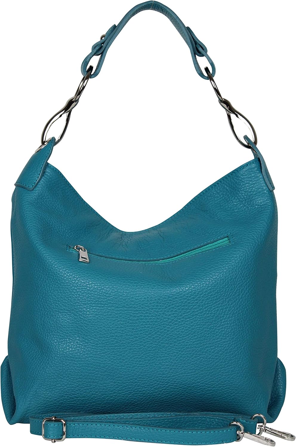 AmbraModa GL033 - Damen echt Ledertasche Handtasche Schultertasche Henkeltasche Beutel Aquamarin, Aq