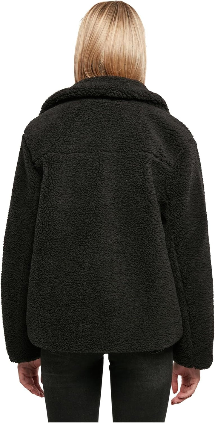 Urban Classics Damen Ladies Sherpa Biker Jacket Jacke XS Schwarz, XS Schwarz