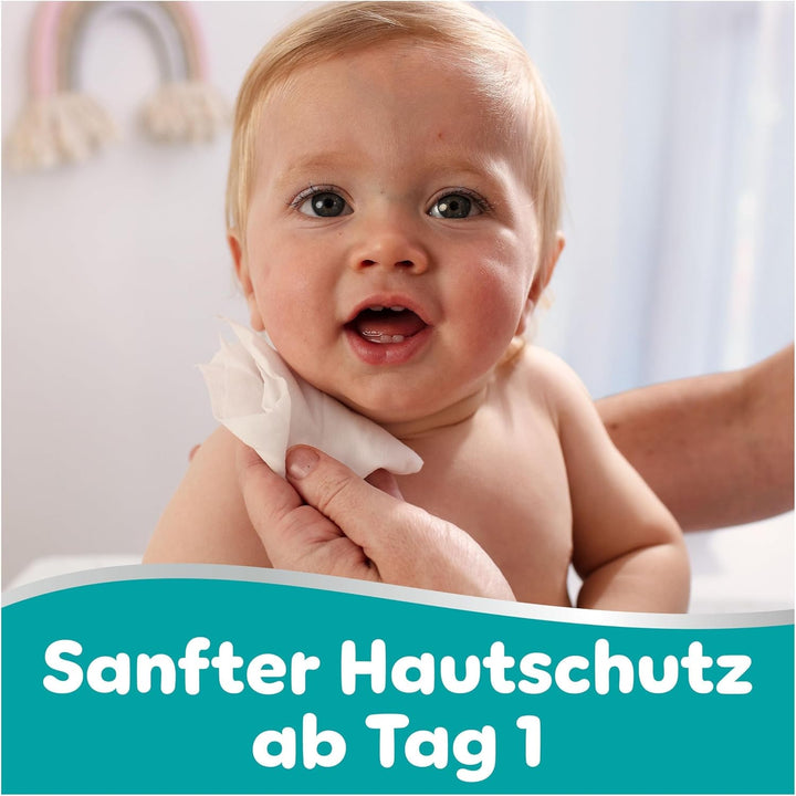 Pampers 99% Water Baby-Feuchttücher, 18 Packungen mit 60 Feuchttüchern = 1080 Baby-Feuchttücher, lei
