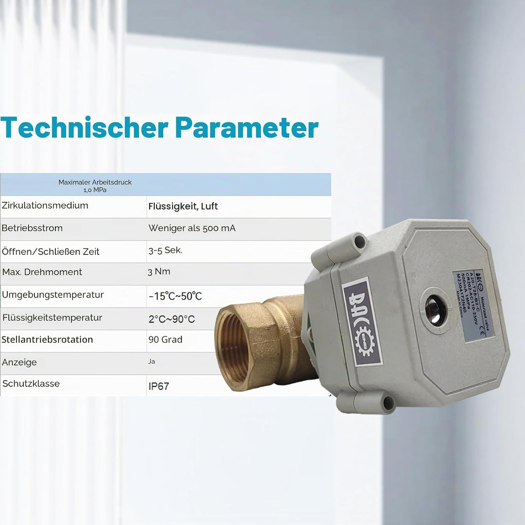BACOENG AC110-230V 2 Wege 1" Messing Motorkugelhahn Zonenventil CR202C 2 Drähte Elektrische Kugelven