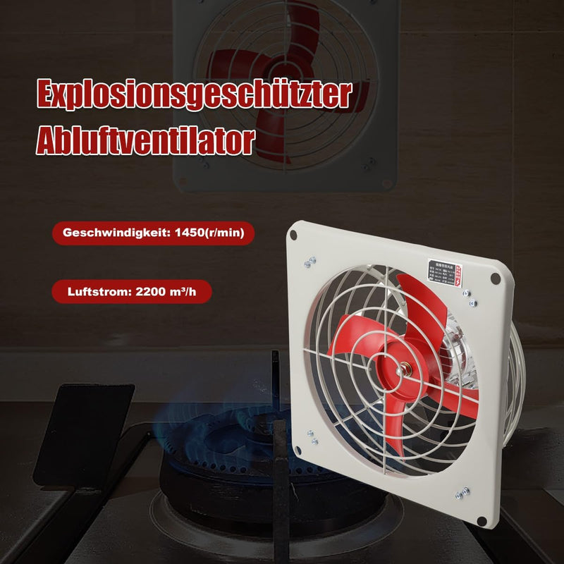 Lfhelper 12 300mm Explosionsgeschützter Lüfter Abluftventilator Auspufflüfter Rohrlüfter Flow Rohrle