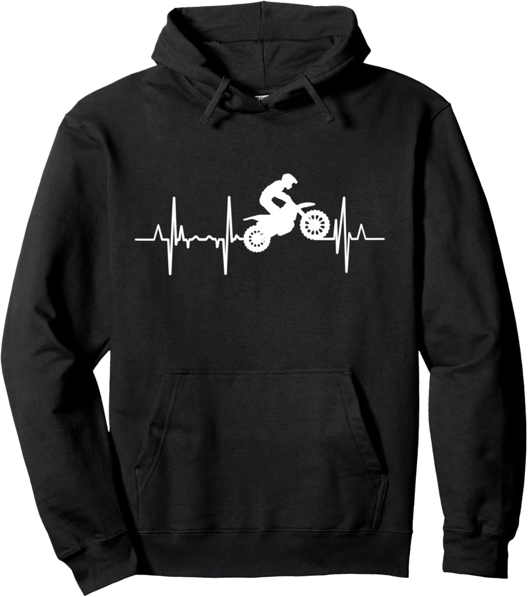 Jungen Motocross Herzschlag Pullover Hoodie
