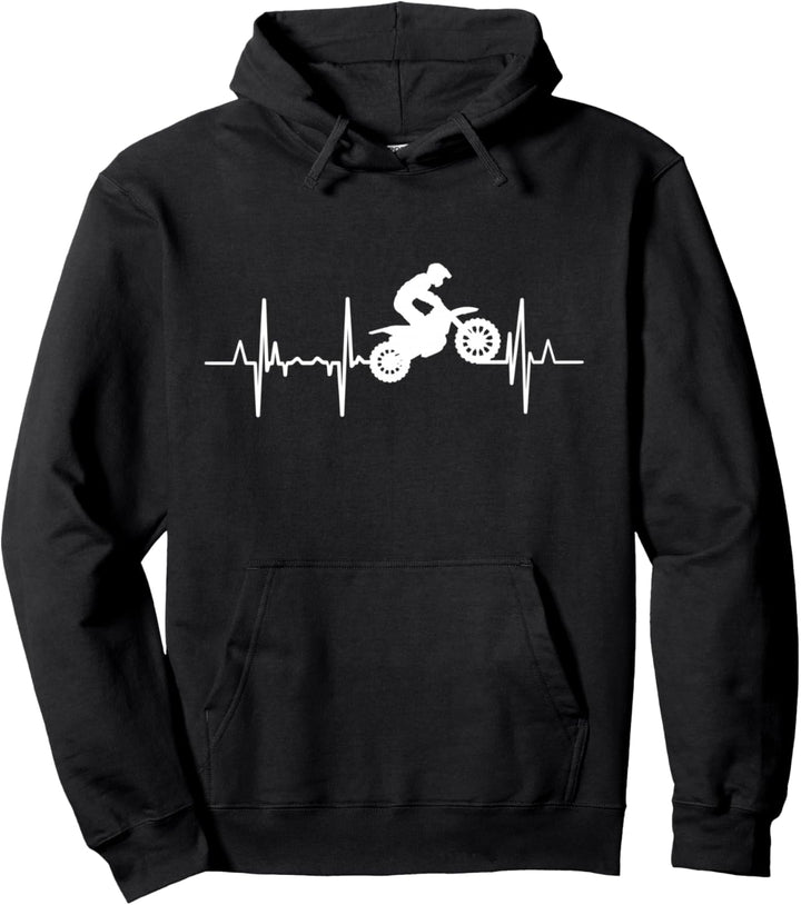Jungen Motocross Herzschlag Pullover Hoodie
