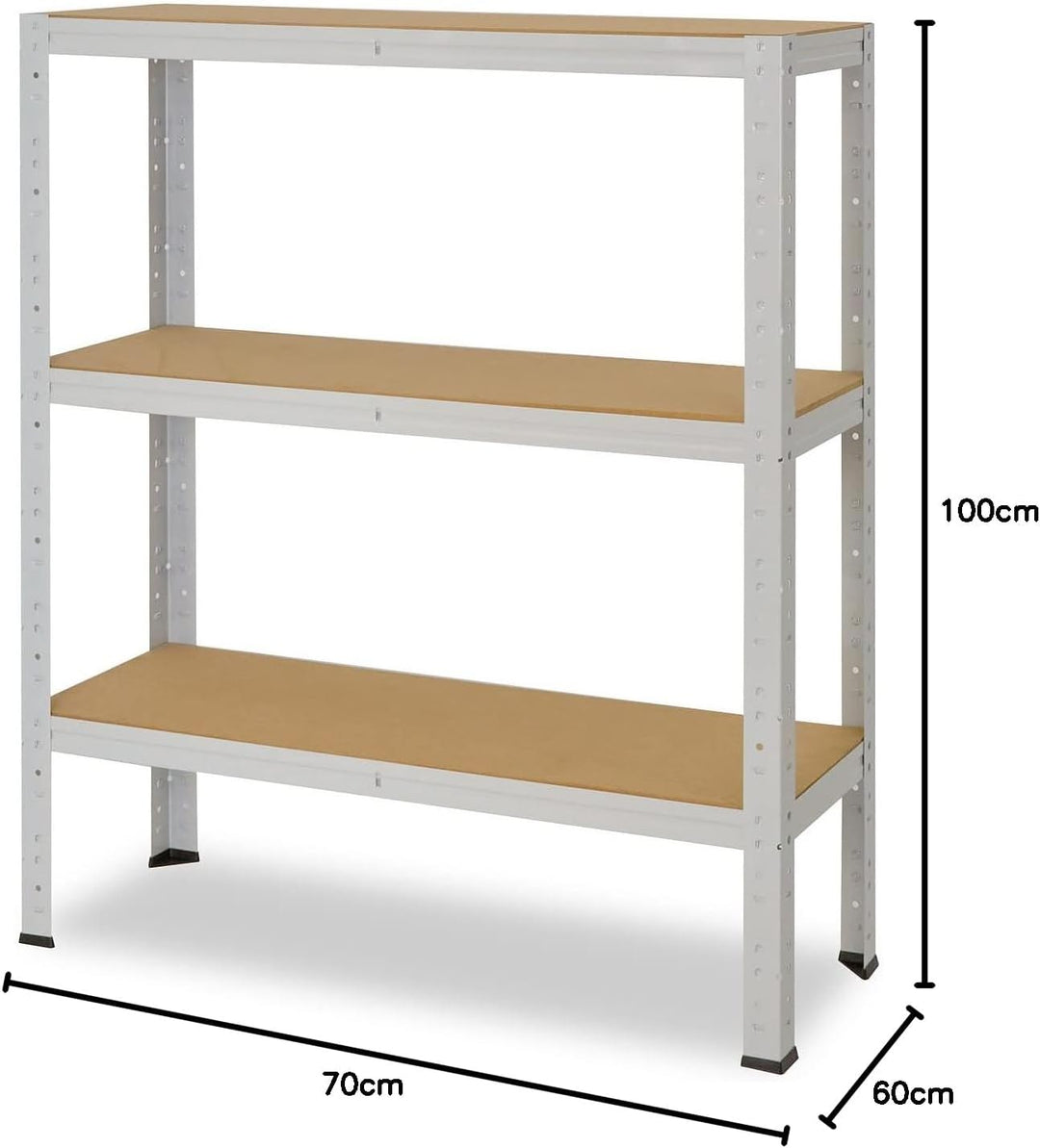 shelfplaza® 100x70x60cm Office Lagerregal Büro Schwerlastregal lichtgrau/Metall Regal Büro mit 3 Böd