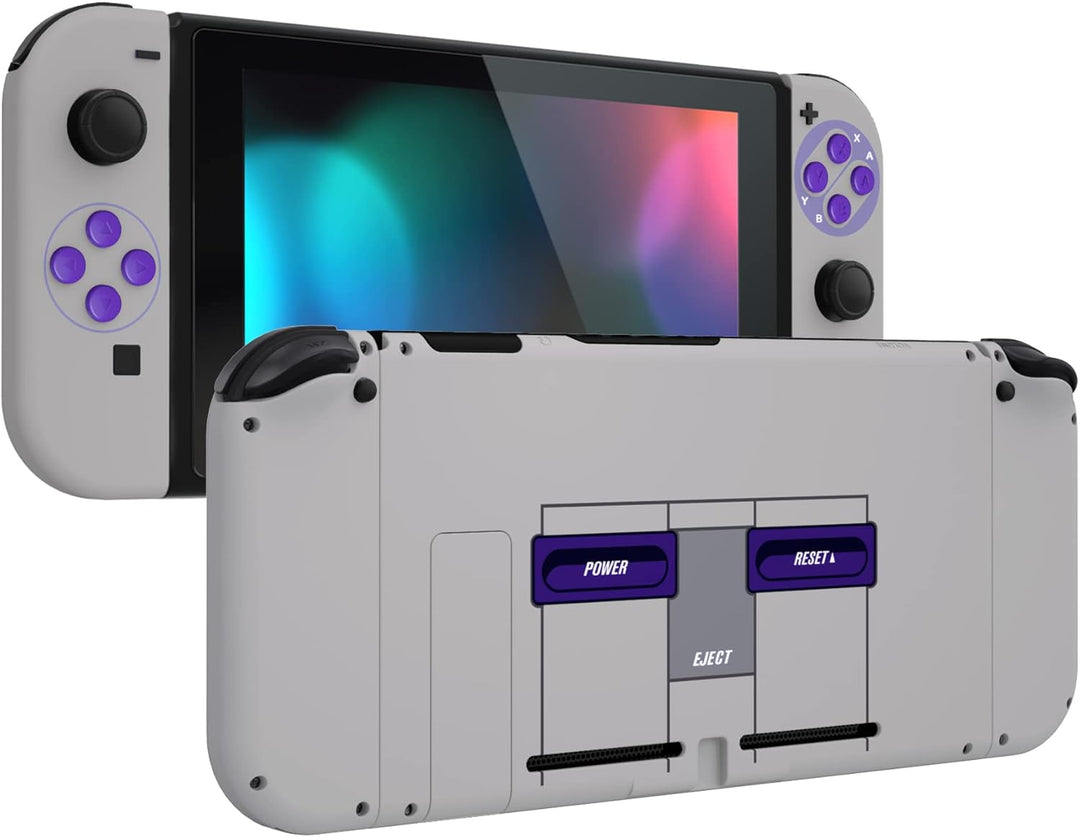 eXtremeRate Hülle Case für Nintendo Switch Joycon/Konsole, Rückgehäuse&Kickstand für Switch Console,
