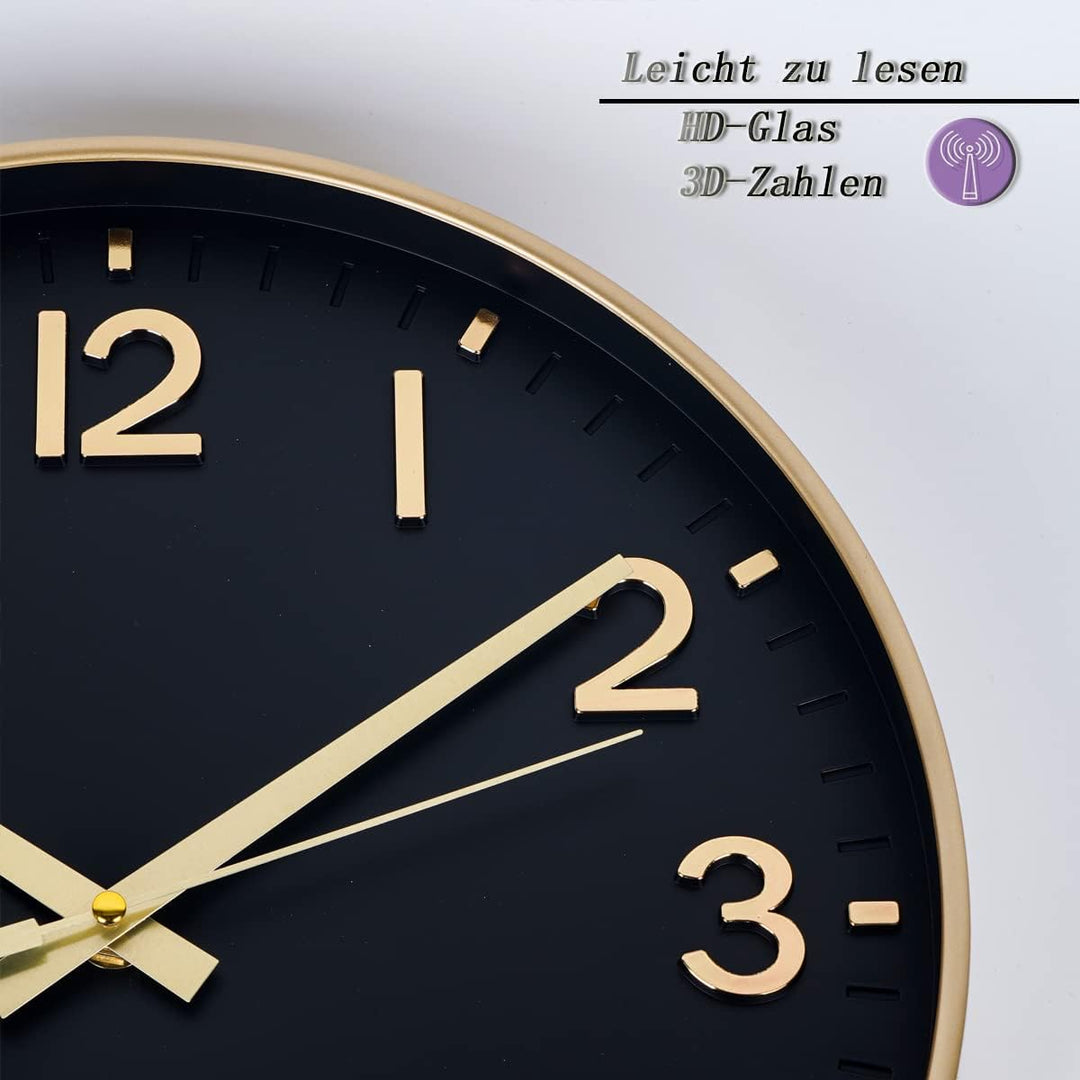 HZDHCLH Funkuhr 30 cm Grosses Ziffernblatt Wanduhr Geräuschlos,Geeignet für Schule, Zuhause, Wanddek