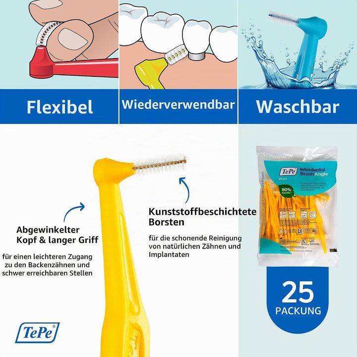 TePe Interdentalbürsten Angle GELB 0,7 mm, 25 Stück