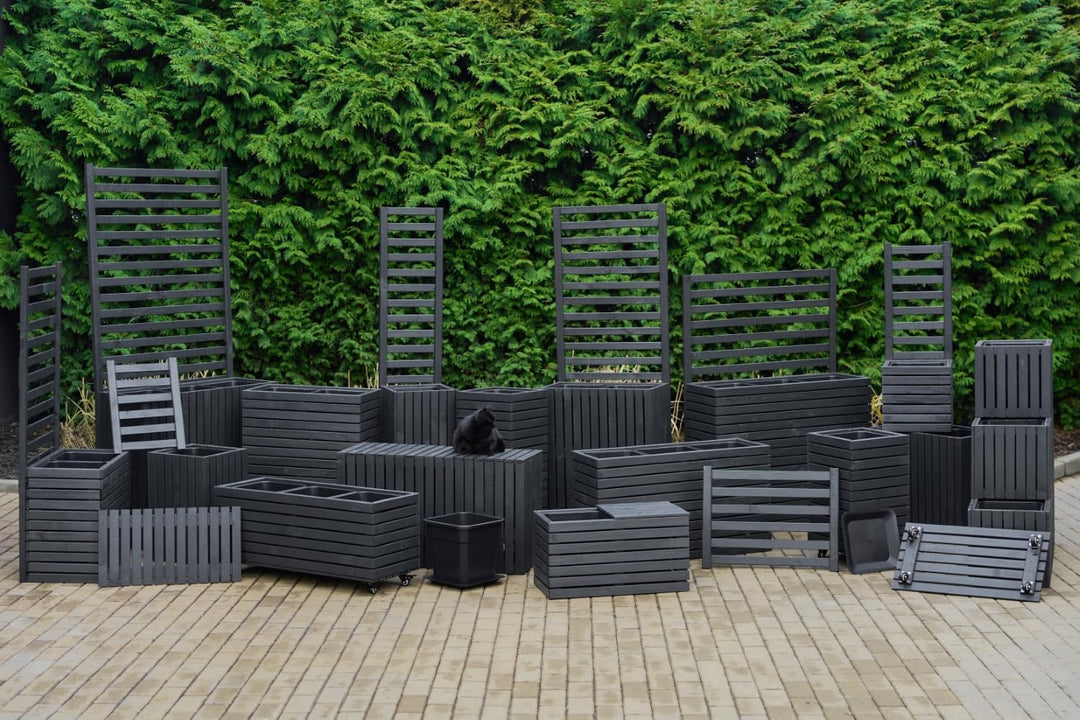 Modulares Rankgitter 50cm hoch – Spalier für Homerzo Pflanzkübel – Erweiterbare Holz Gitterwand für