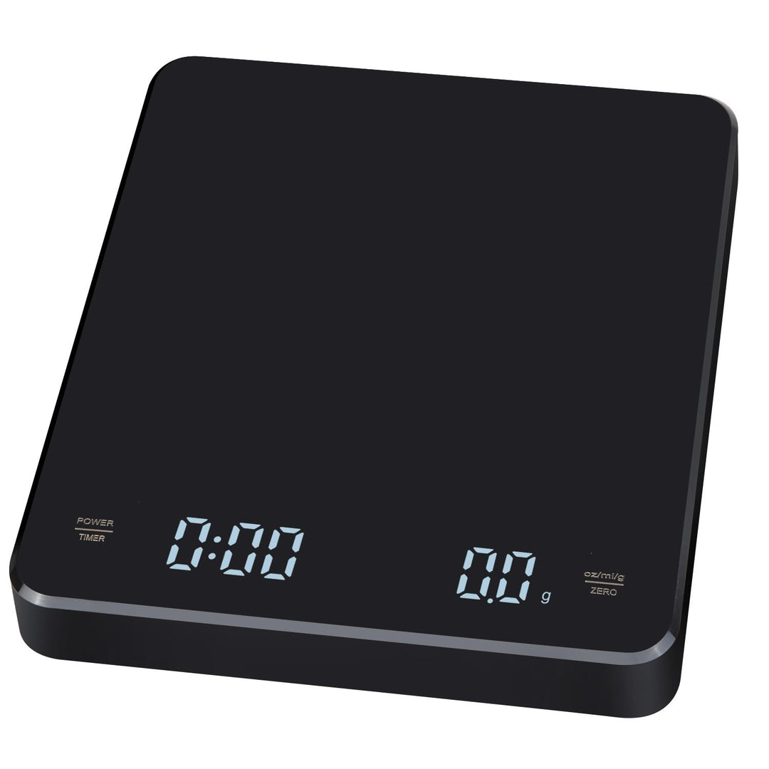 INF Wiederaufladbare Kaffeewaage mit Timer 3 kg / 0,1 g, Hohe Präzision, Tara- und Timerfunktion, Me