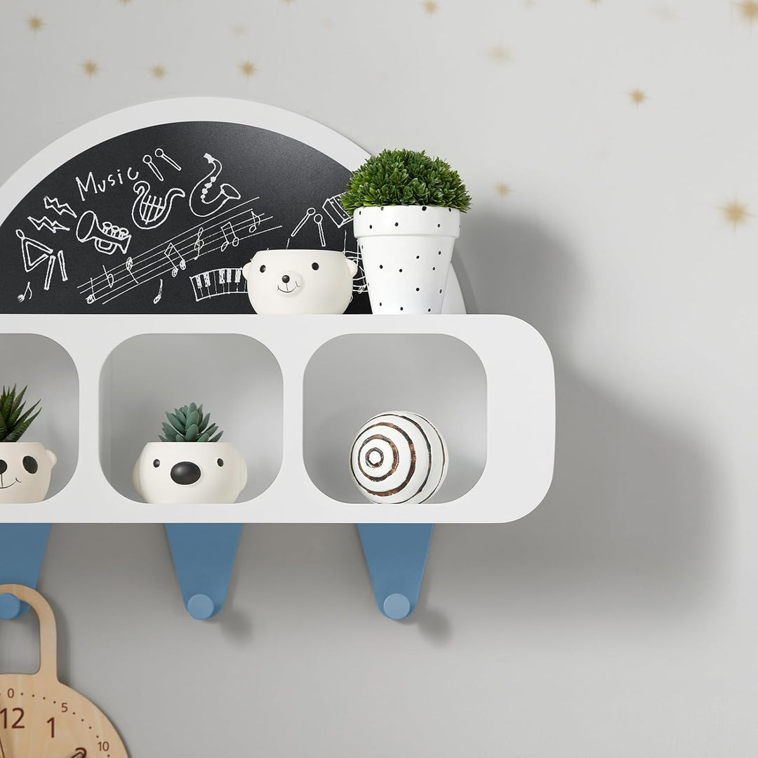 SoBuy KMB86-W Kindergarderobe mit 1 halbrunden Tafel Kinderregal Bücherregal für Kinder Wandregal Hä