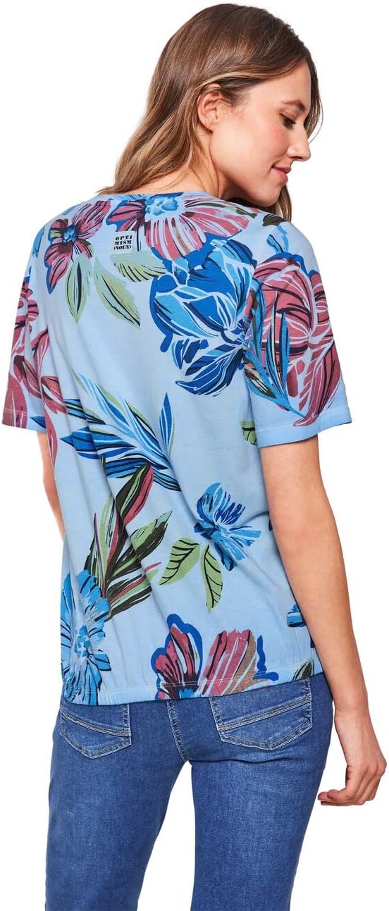 Cecil Damen Kurzarmshirt Bedruckt XS Blue Bell, XS Blue Bell