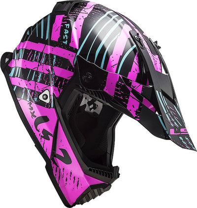 LS2, Crosshelme motorrad Fast evo verve black fluo pink, XXL XXL black fluo pink, XXL black fluo pin