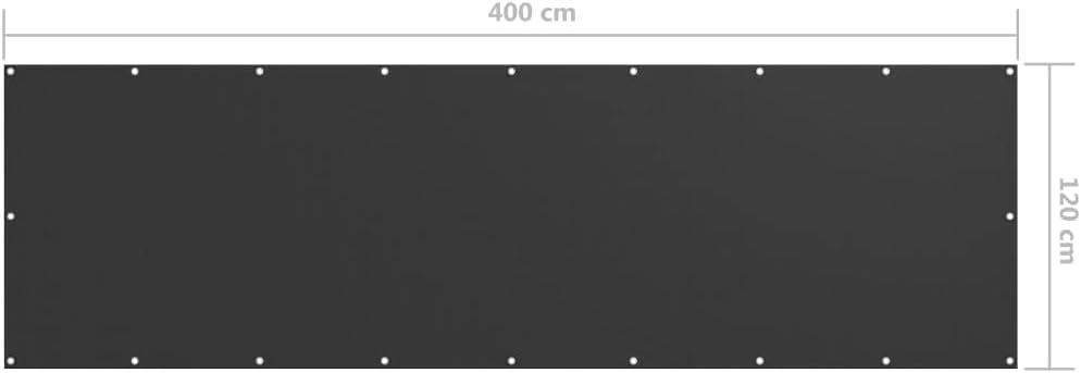 WIFESE Balkon Sichtschutz Terrasse 120x400 cm mit Ösen und PE Seil Balkonbespannung UV-Schutz Balkon