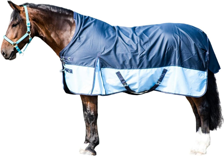 Pferdedecke 1200D High Neck Polarfleece Weidedecke Winterdecke Regendecke Turnout : Fleece Grey/Brow