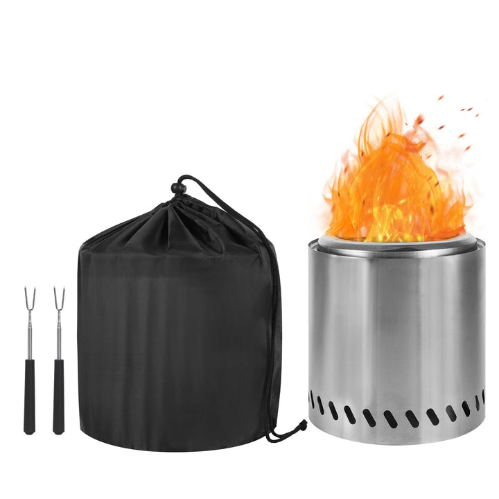 Feuerschale 22cm Edelstahl – Tragbarer Outdoor Campingkocher & Feuerkorb für Garten, BBQ & Kochen mi