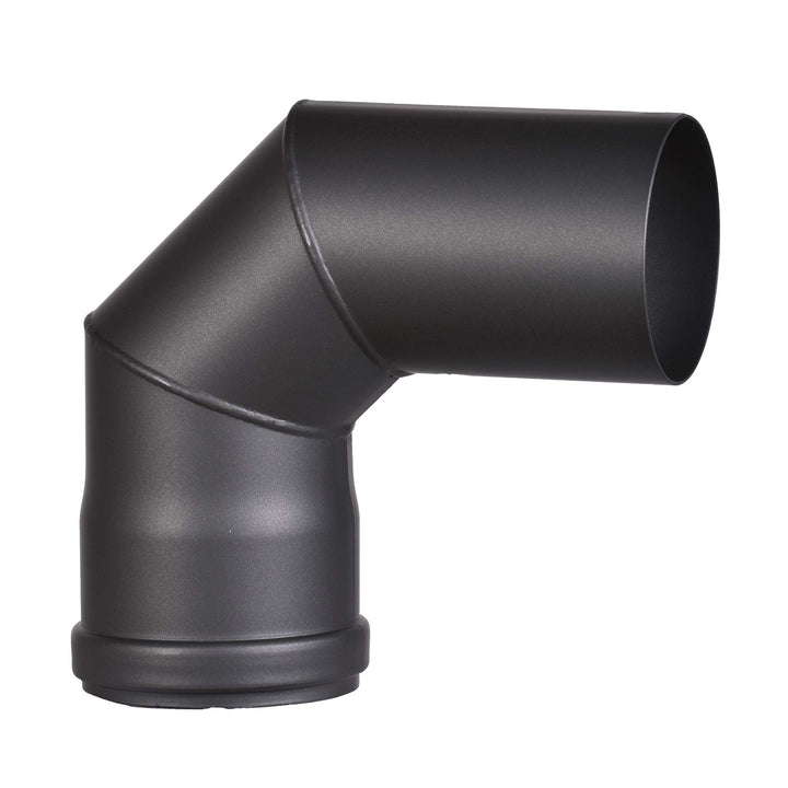 FIREFIX R80/B90 Pelletofenrohr-Bogen aus 1,2 mm starken Stahl in 80 mm Durchmesser, für Pelletöfen u