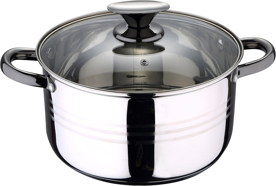 Set, 8 Teile, Edelstahl, mit Glasdeckeln, geeignet für Induktion, Kollektion Altea, Durchmesser: 16