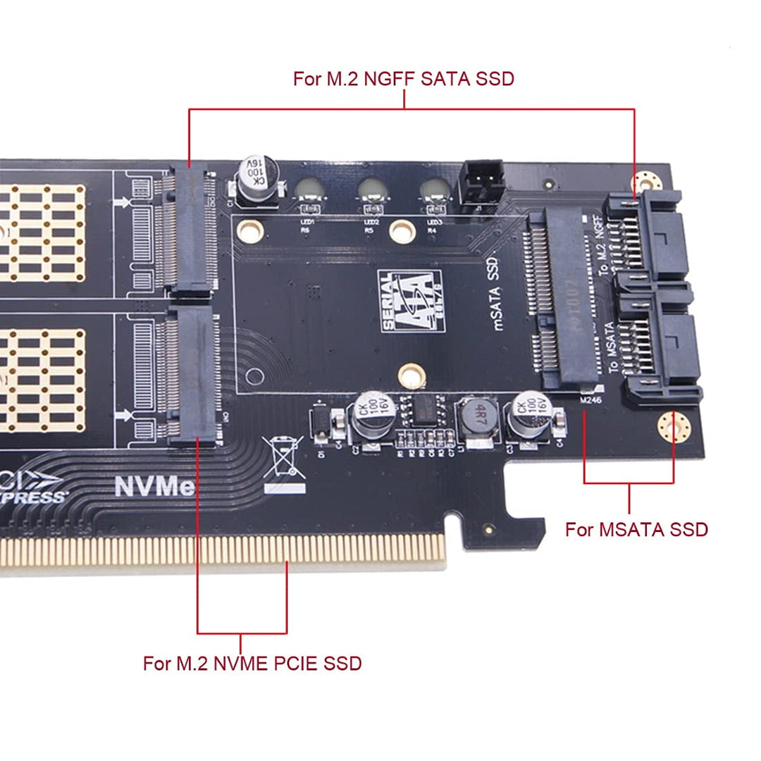 chenyang CY Dual SATA & PCI Express PCI-E 3.0 zu NGFF NVME M.2 MSATA M-Schlüssel B/M-Schlüssel SSD K