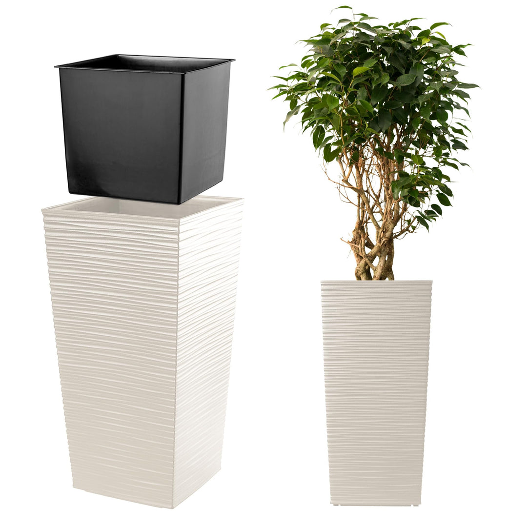 KADAX Blumentopf, Blumenkübel aus Kunststoff, Pflanzkübel für Blumen, Innen- und Aussenbereich, Gart
