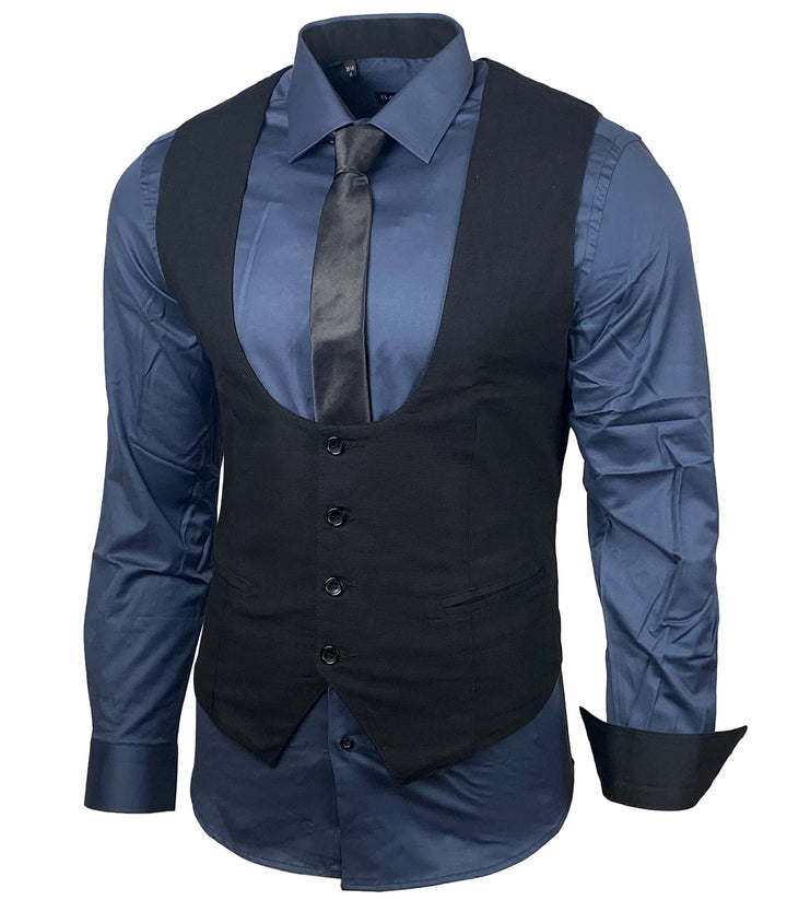 Herren Hemd Weste Krawatte Set Business Anzugweste Westen Slim Fit Smoking Frack Business Herrenanzu