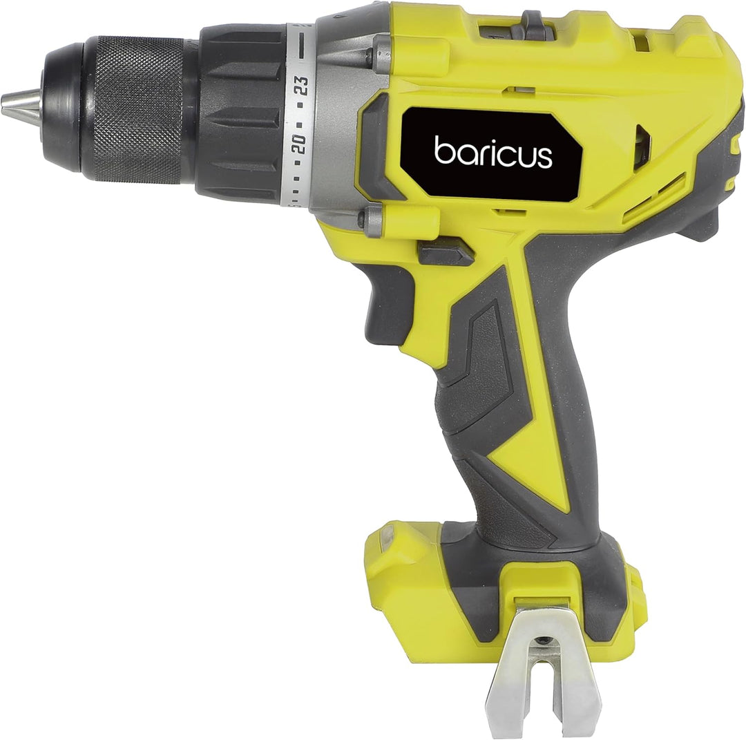 Baricus Akku-Bohrschrauber 18V in Praktischer Nylontasche – Inkl. 17-tlg. Bohrer- & Bit-Set – Zwei-G