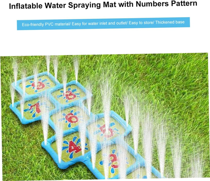 Aufblasbare Wassersprühmatte Für Kinder – Spielmatte Mit Zahlen 1-9 Zum Lernen Und Spielen Perfekt F