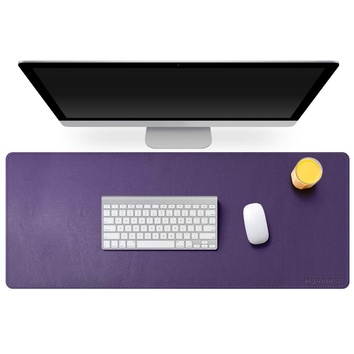 Mydours Grosse Büro Schreibunterlagen, 95x40cm Verlängerter PU Leder Gaming Mauspad, Wasserdicht Led