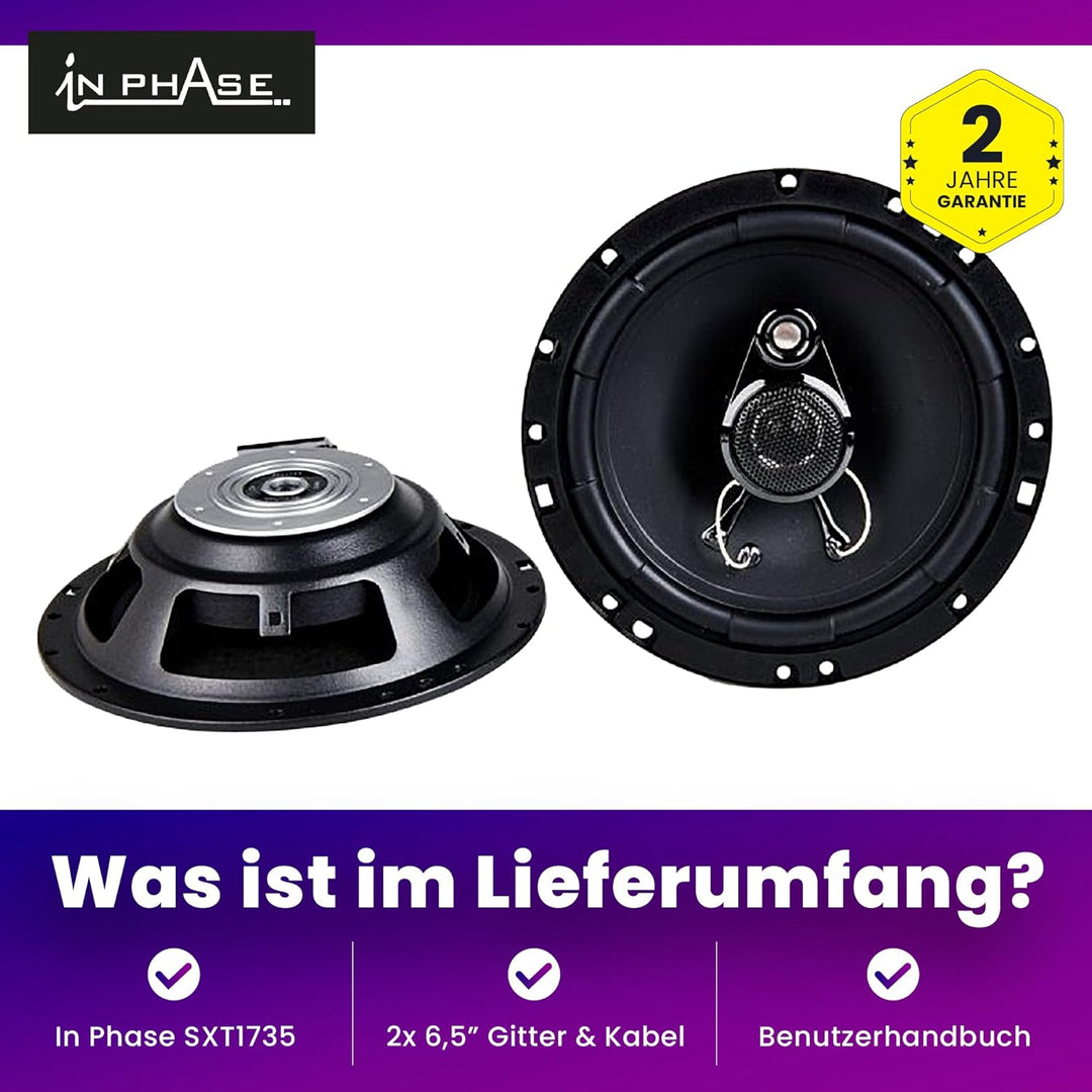 In Phase SXT1735 16.51 cm flach, für 17 cm, 3 Weg Coaxial System Peaker Neodym Magnet, SXT1735