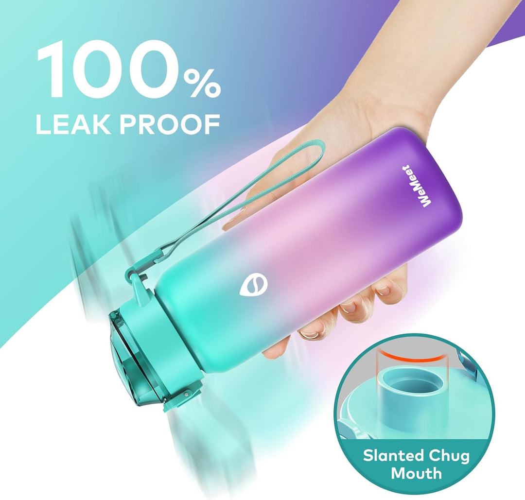 WEMEET Trinkflaschen Edelstahl 500ML mit Abnehmbare Strohhalm, [18/10 Edelstahl] Wasserflasche mit R