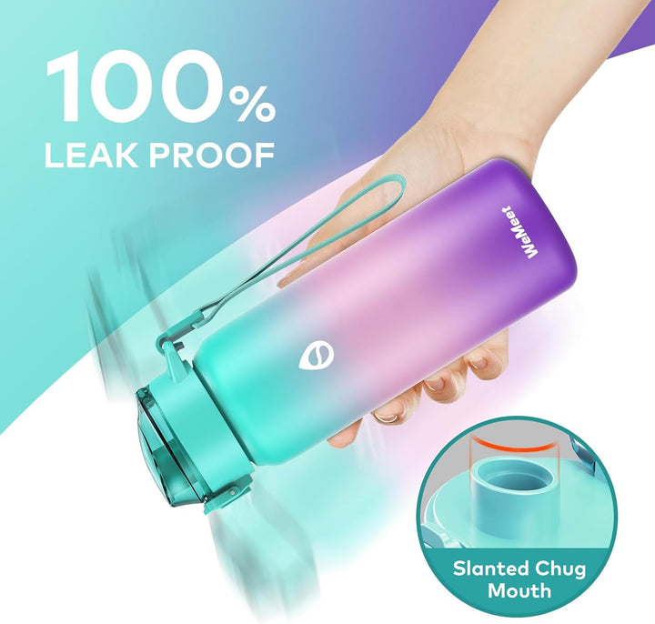 WEMEET Trinkflaschen Edelstahl 500ML mit Abnehmbare Strohhalm, [18/10 Edelstahl] Wasserflasche mit R