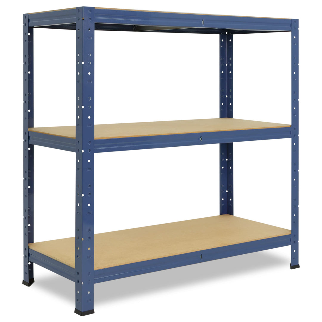 shelfplaza® 90x23x45cm Home Schwerlastregal blau/Metallregal mit 3 Böden/Kellerregal Metall, Garagen