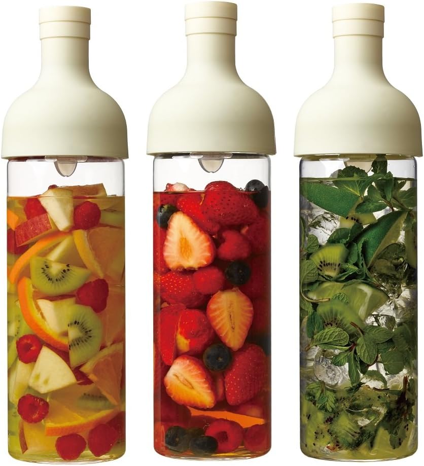 Hario Kaltbrau-Teeflasche mit Filtereinsatz 750ml weiss 750ml Cremeweiss, 750ml Cremeweiss