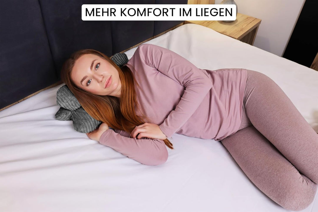 Amilian Leseknochen Knochenkissen ca. 44x22 cm – Nackenkissen zum Lesen &amp; Entspannen – Buch- und Tab