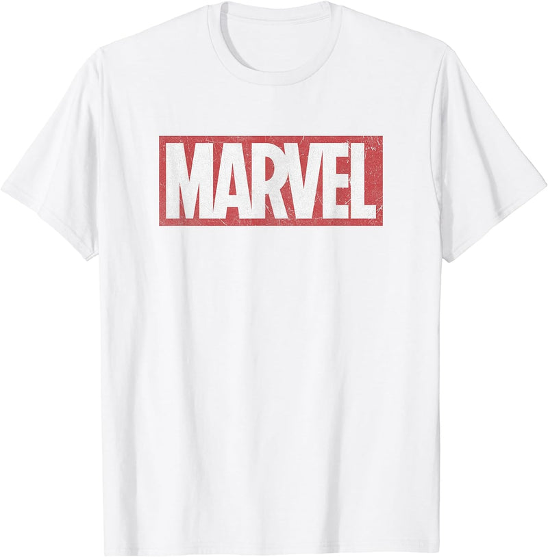 Mens Marvel Classic Distressed Logo Graphic T-Shirt C2 Small Olive