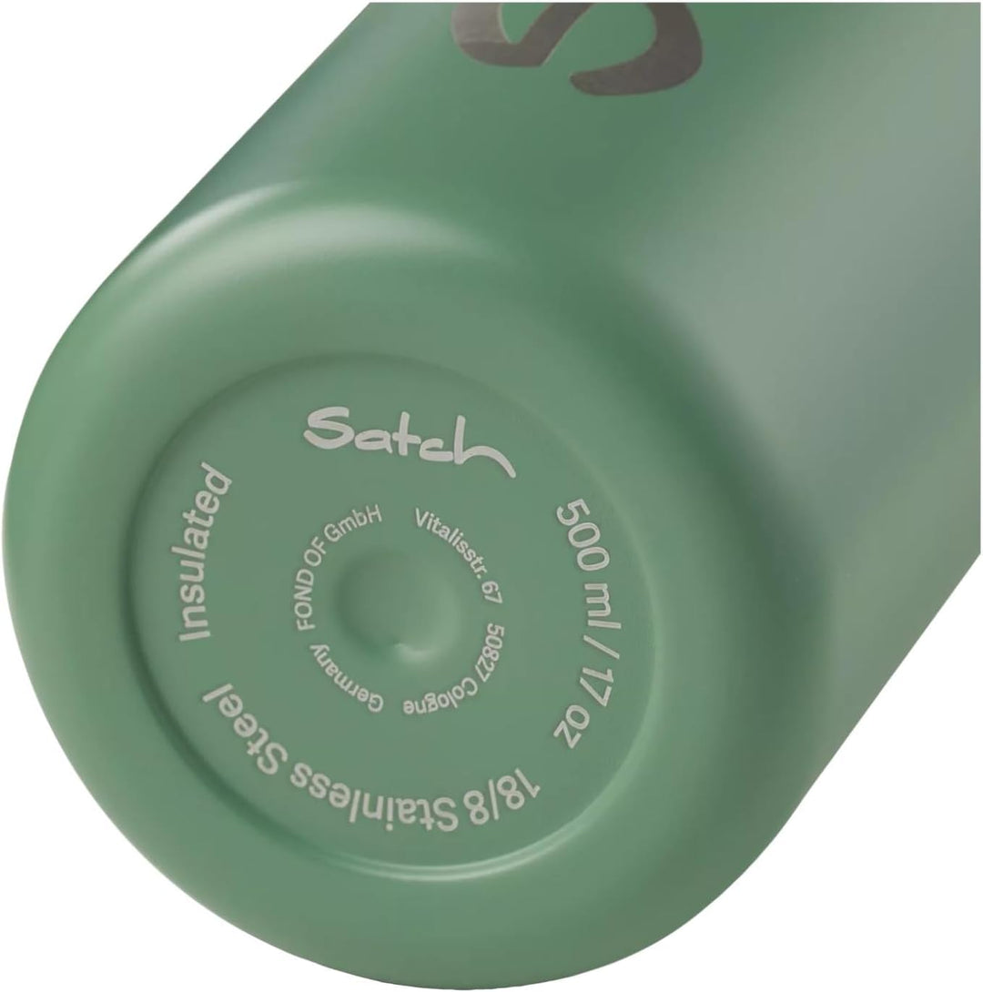 Satch Trinkflasche aus Edelstahl BPA-frei 0,5l, Auslaufsicher und Kohlensäure geeignet, für Heisse u
