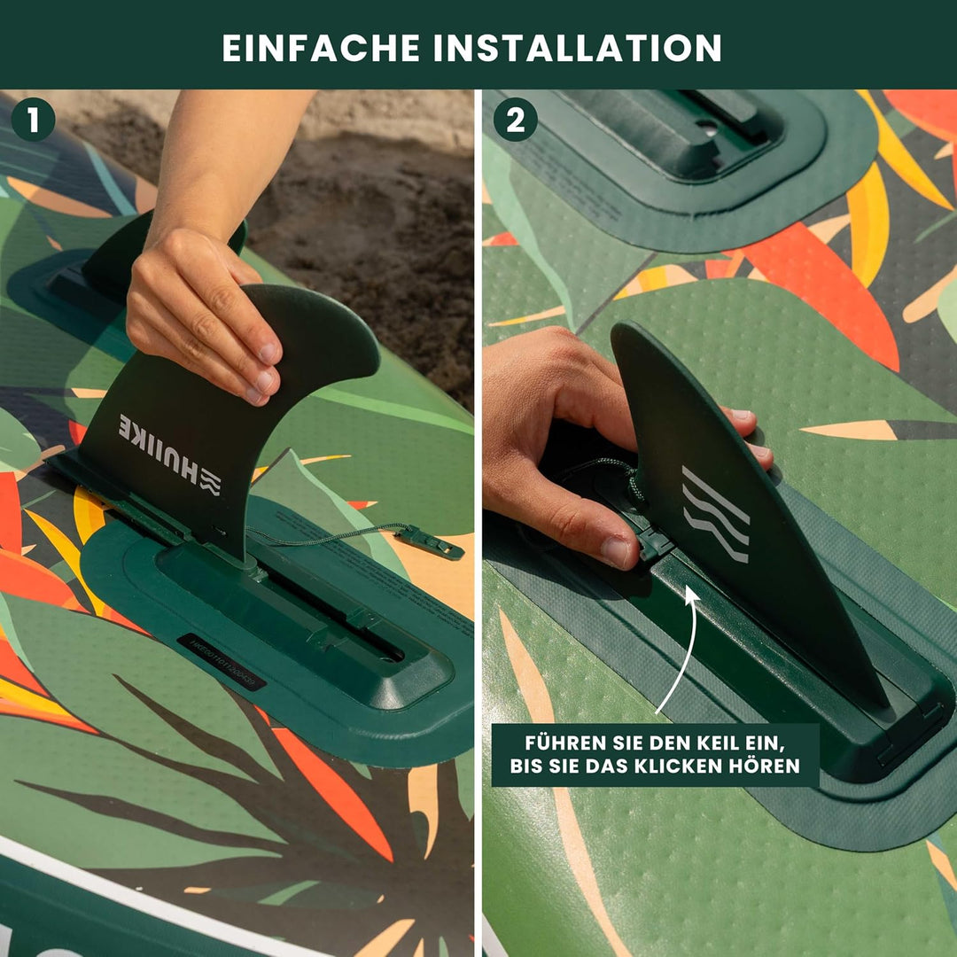 HUIIKE Sup Finne Stand Up Paddle 3 Stück Abnehmbare Ersatz Finne Sup mit Sicherheitsschloss, Stand U
