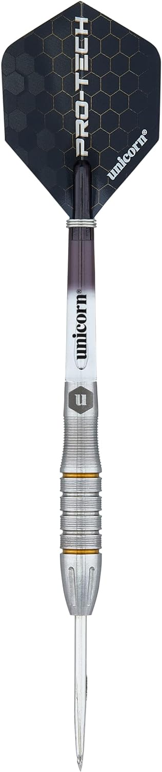 Unicorn Dartpfeile Set | Pro-Tech Style | 90% natürliche Wolfram Barrels mit goldenen Akzenten & Vol