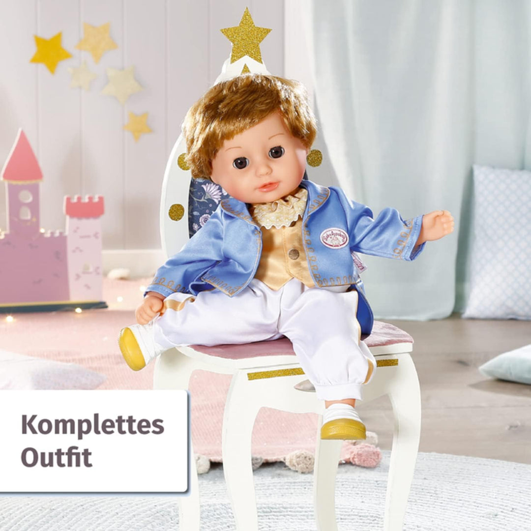 Zapf Creation 707104 Baby Annabell Little Sweet Prince 36cm - weiche Prinzen-Puppe mit Schlafaugen,