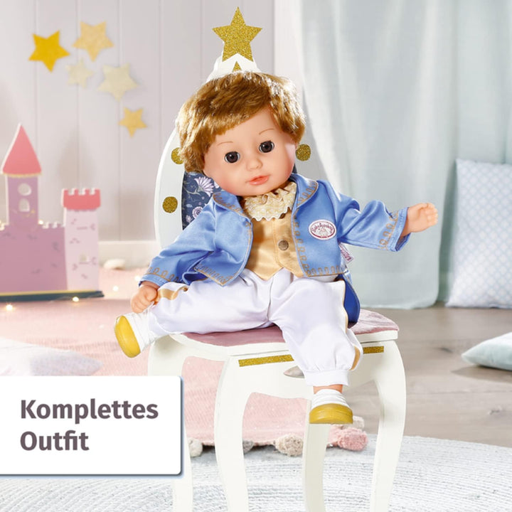 Zapf Creation 707104 Baby Annabell Little Sweet Prince 36cm - weiche Prinzen-Puppe mit Schlafaugen,