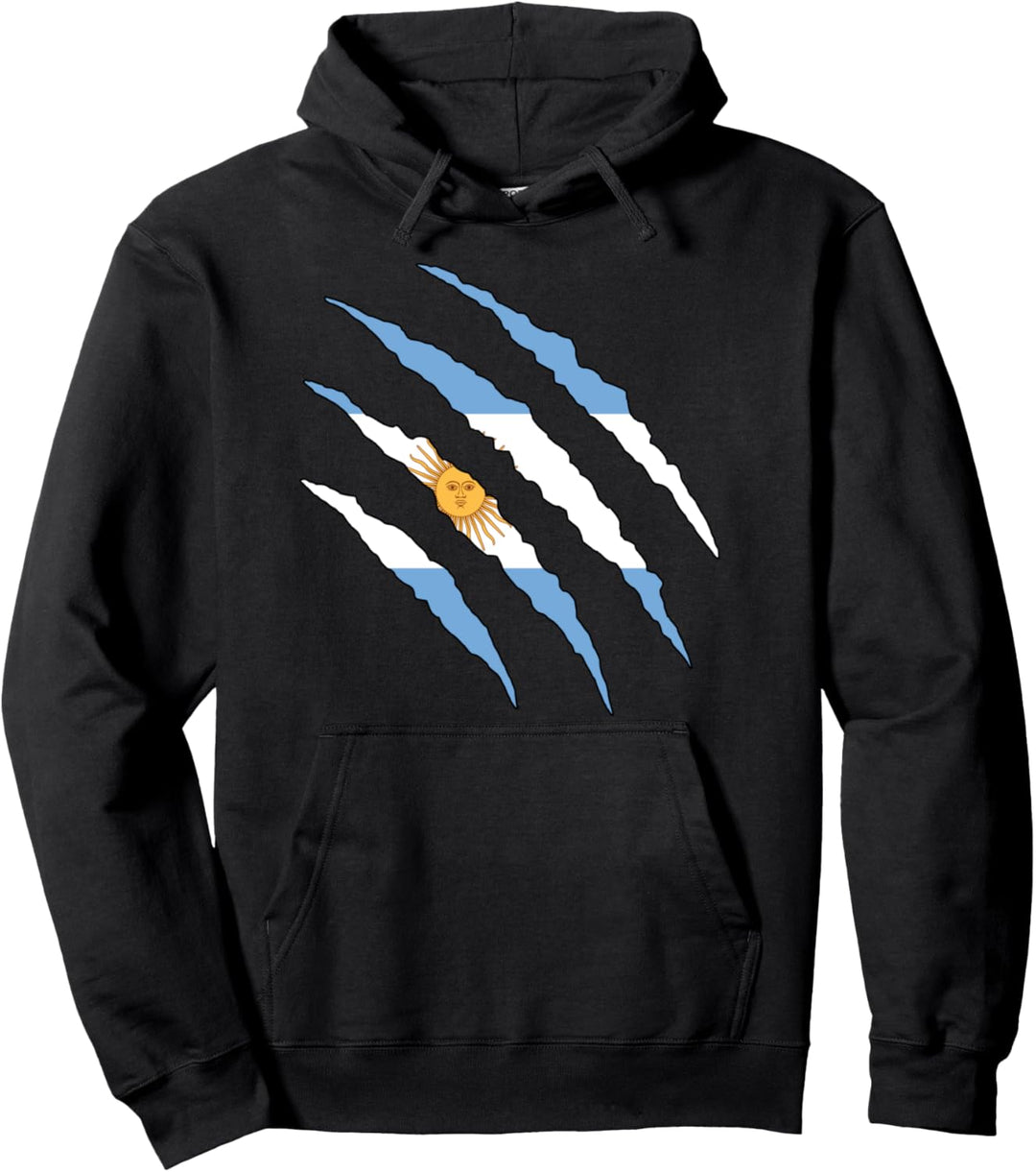 Argentinien Flagge Stolzer Argentinier Riss Pullover Hoodie